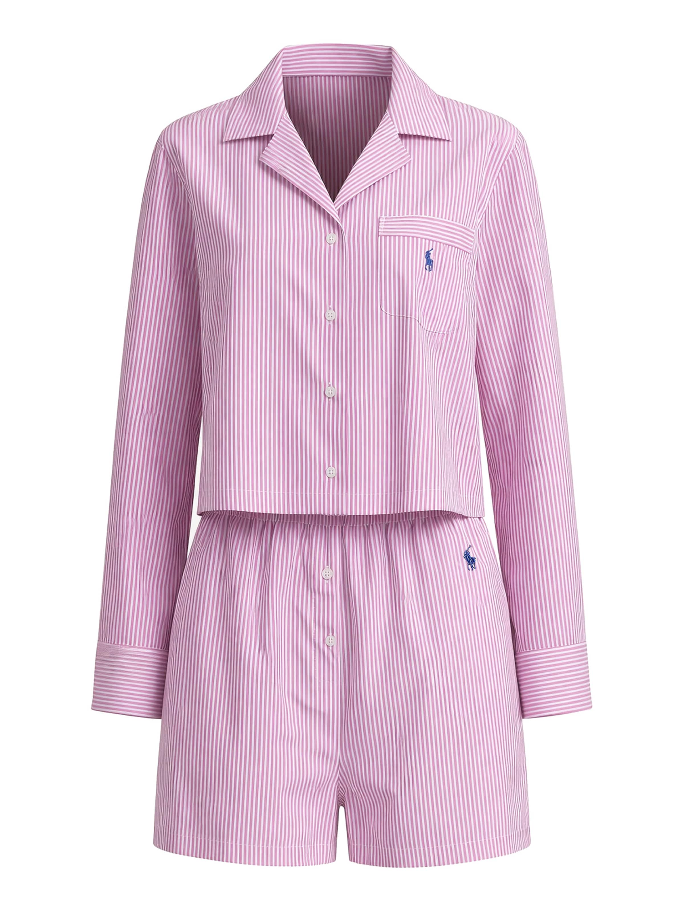 Pyjama ' Shirting Stripes ' Polo Ralph Lauren en rose : devant