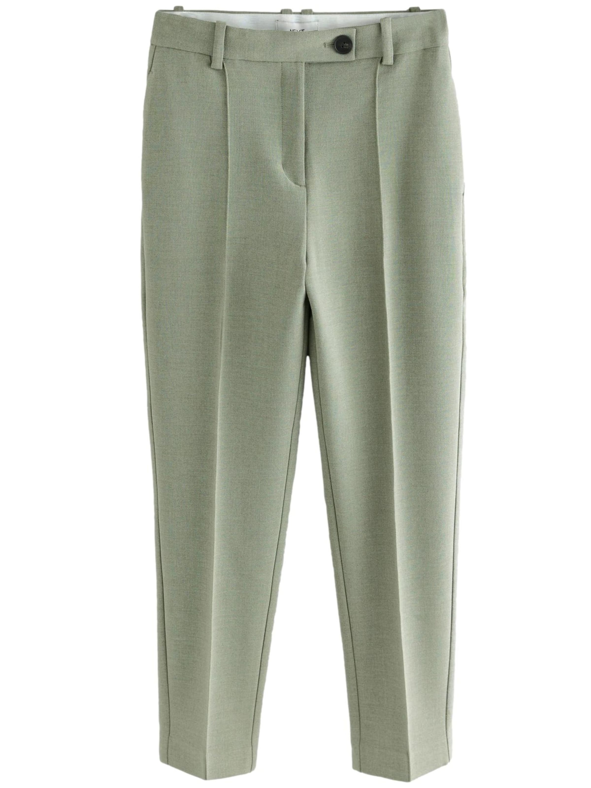Coupe slim Pantalon à plis Next en vert : devant