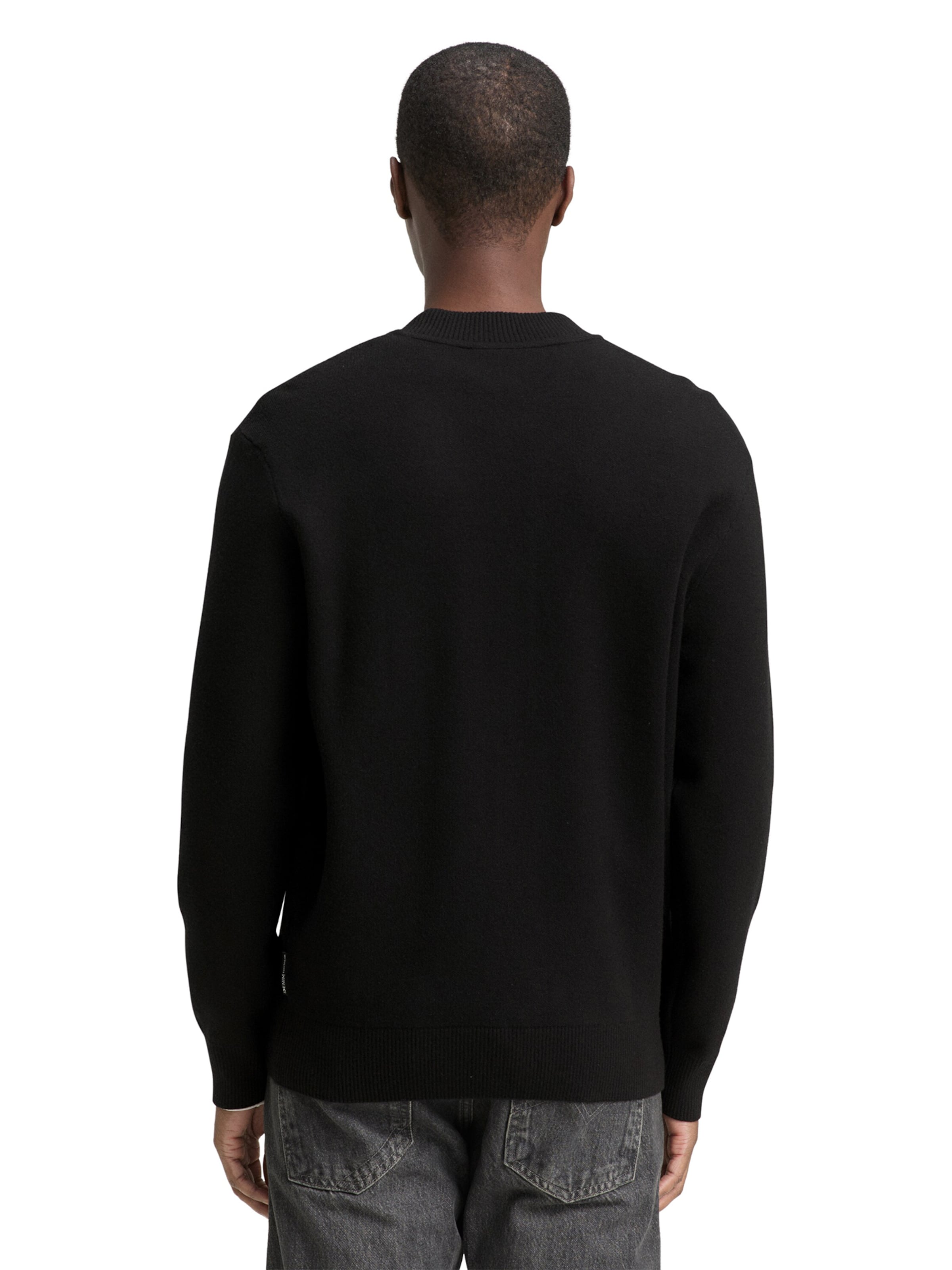 TOM TAILOR DENIM Πλεκτή ζακέτα σε μαύρο