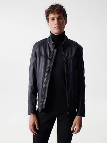 Salsa Jeans Tussenjas in Blauw: voorkant