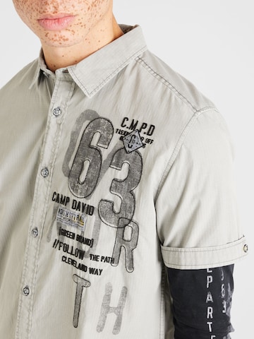 CAMP DAVID Regular fit Button Up Shirt in Grey