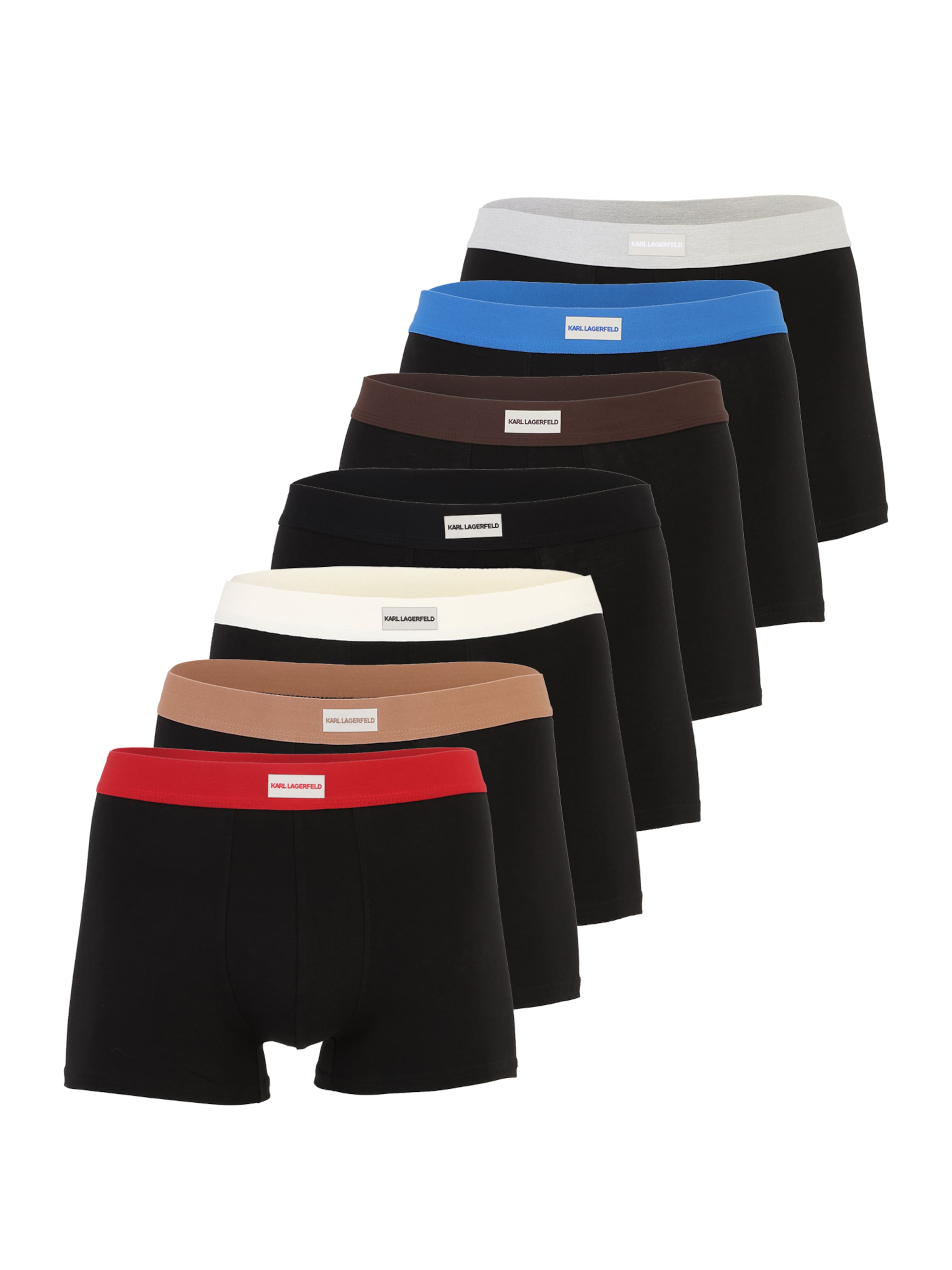 Boxer trumpikės iš Karl Lagerfeld, spalva – ruda / raudona / juoda / balta, Prekių apžvalga