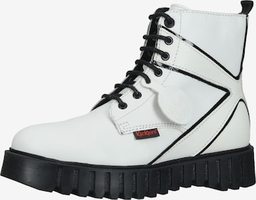 Bottines à lacets Kickers en blanc : devant