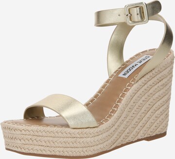 STEVE MADDEN - Sandalias con hebilla 'UPSTAGE' en oro: frente