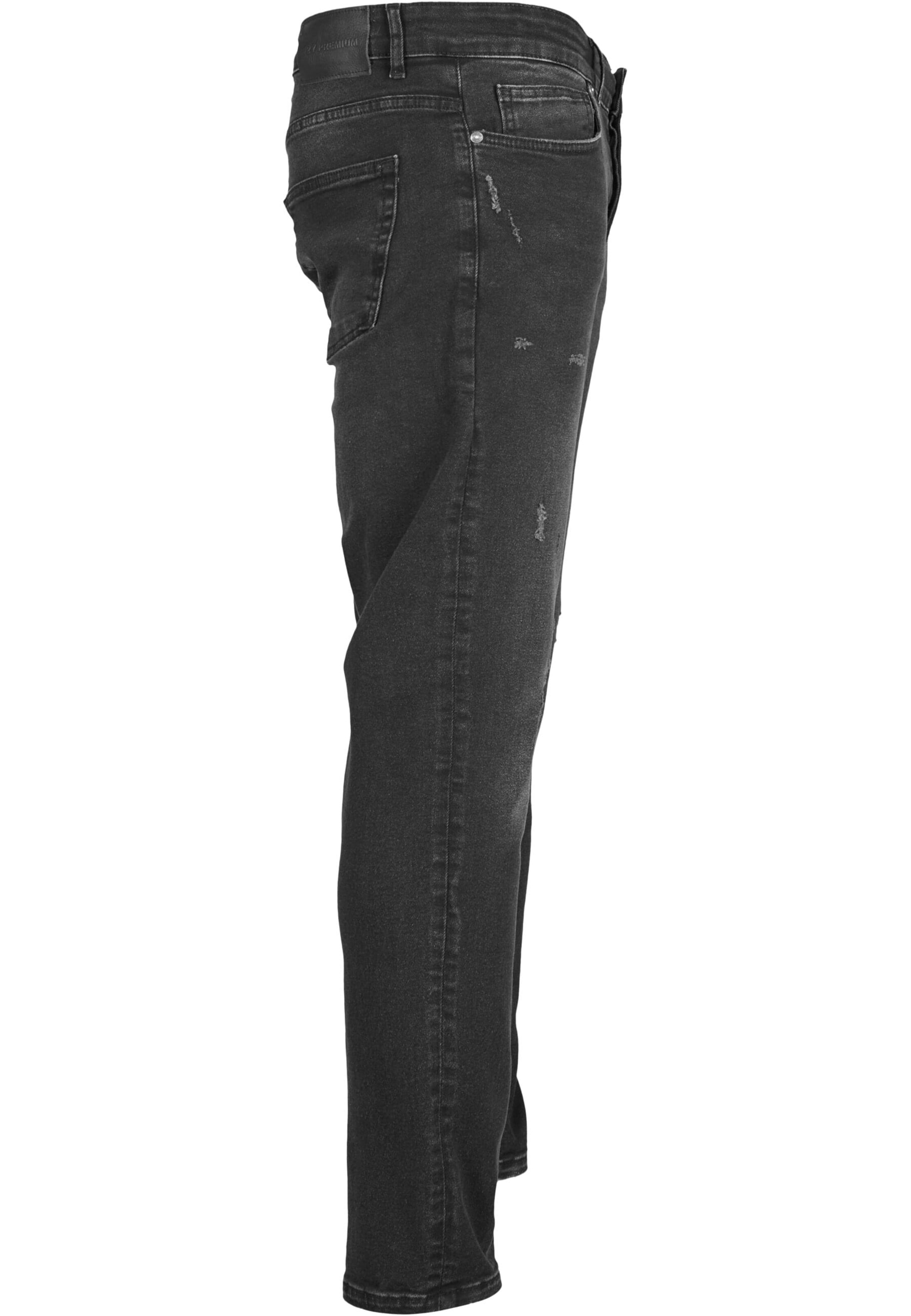 2Y Premium Slimfit Jeans in Schwarz