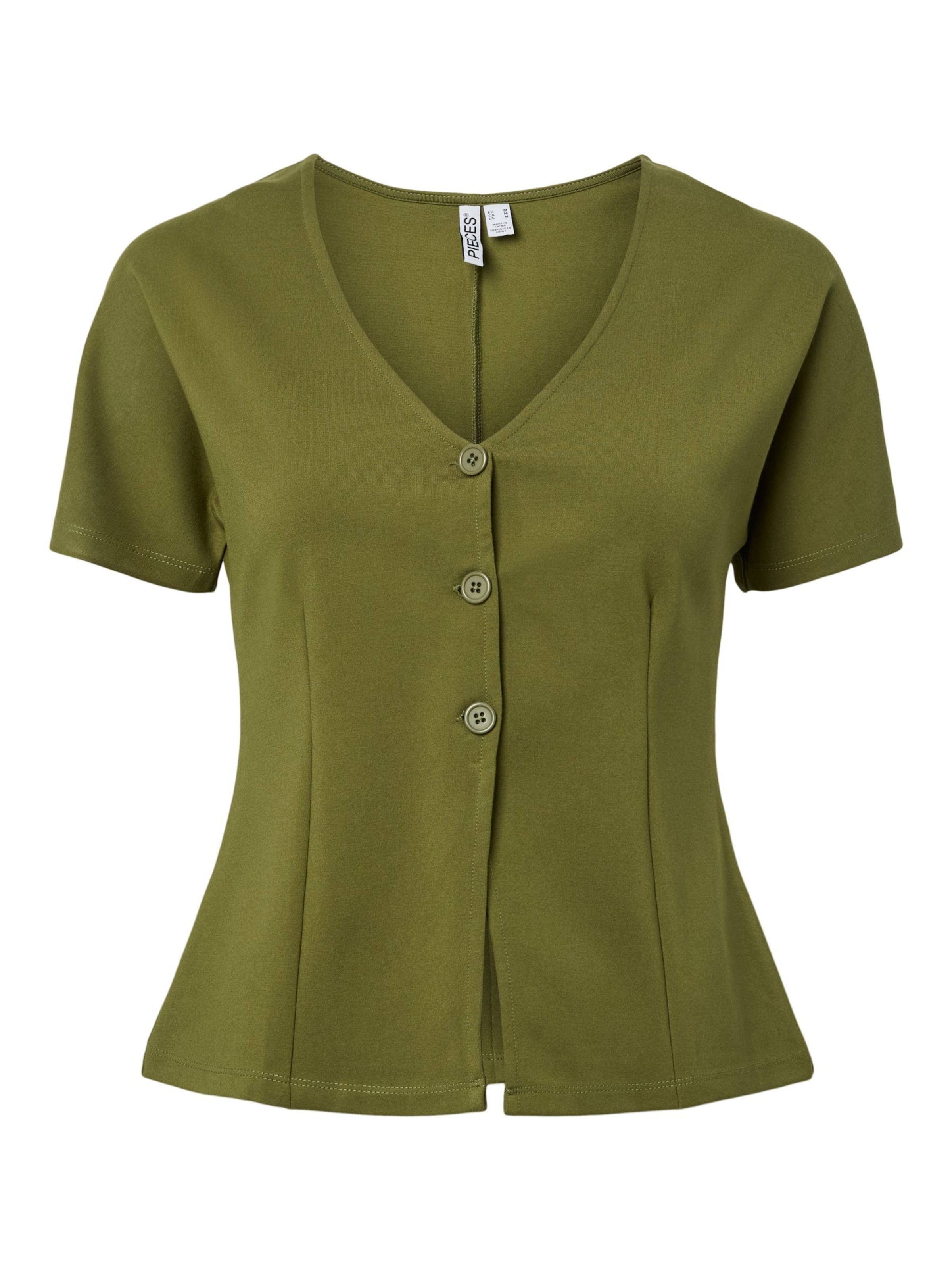 Cardigan 'PCGunhild' PIECES en vert : devant