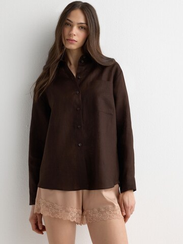 INTIMISSIMI Blouse 'The Pure Linen' in Brown: front