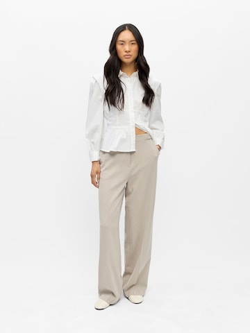 Wide Leg Pantalon à plis 'OBJKAMMY' OBJECT en gris