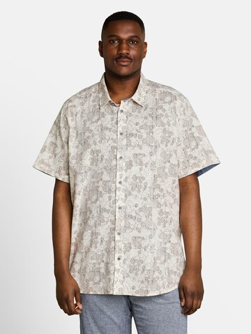 TOM TAILOR Men + Regular Fit Hemd in Beige: Vorderseite