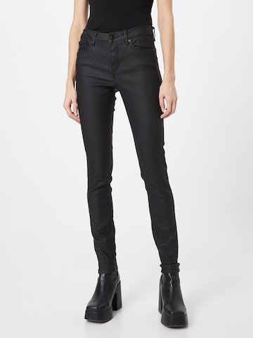 TOM TAILOR DENIM Skinny Jeans 'Nela' in Zwart: voorkant
