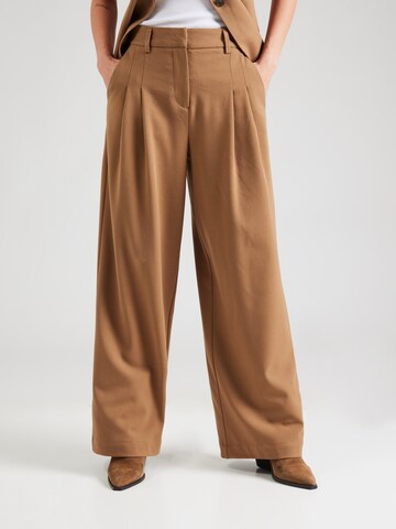 MSCH COPENHAGEN Wide Leg Hose 'Henrika' (GRS) in Braun: Vorderseite