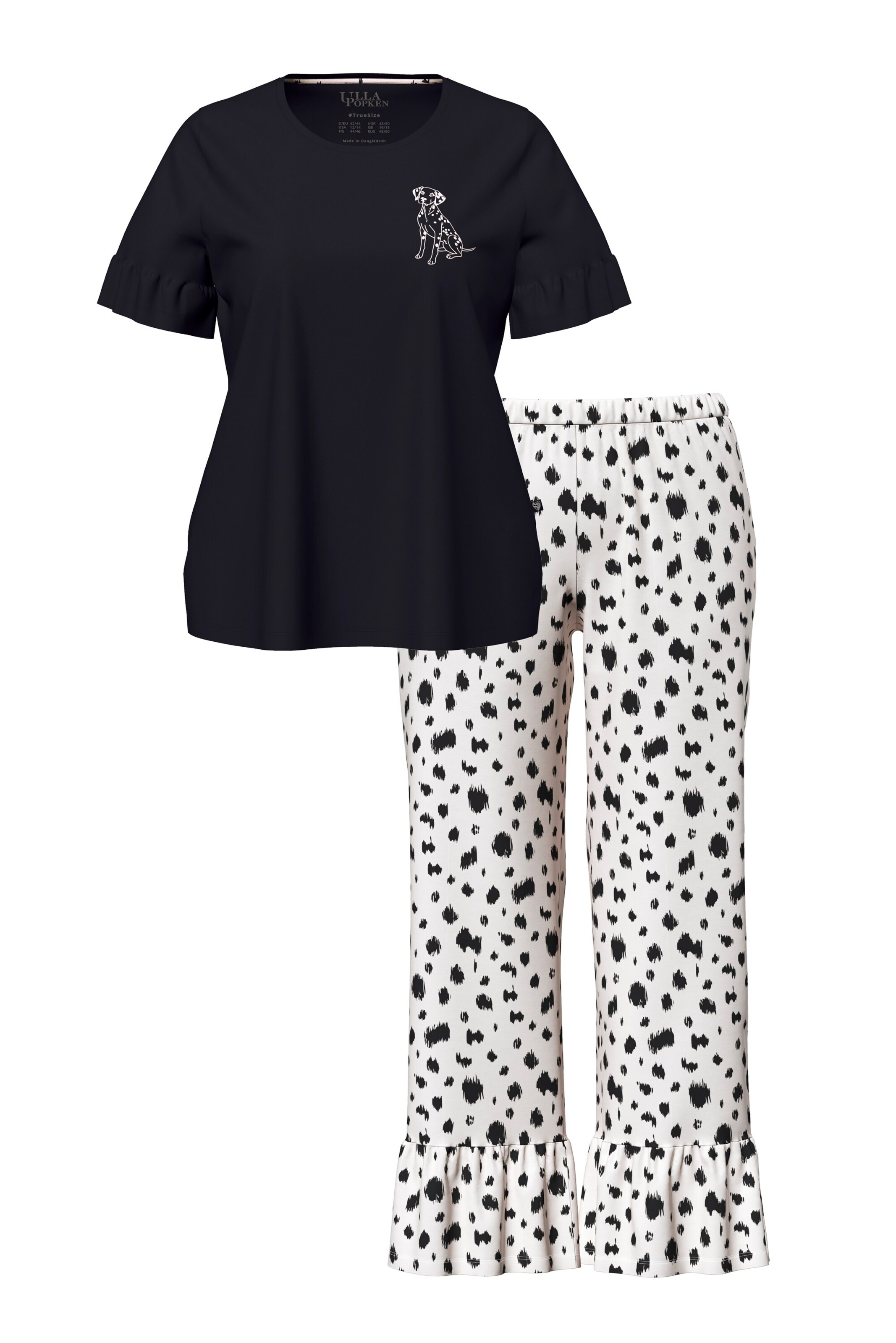 Ulla Popken Pajama in Black: front
