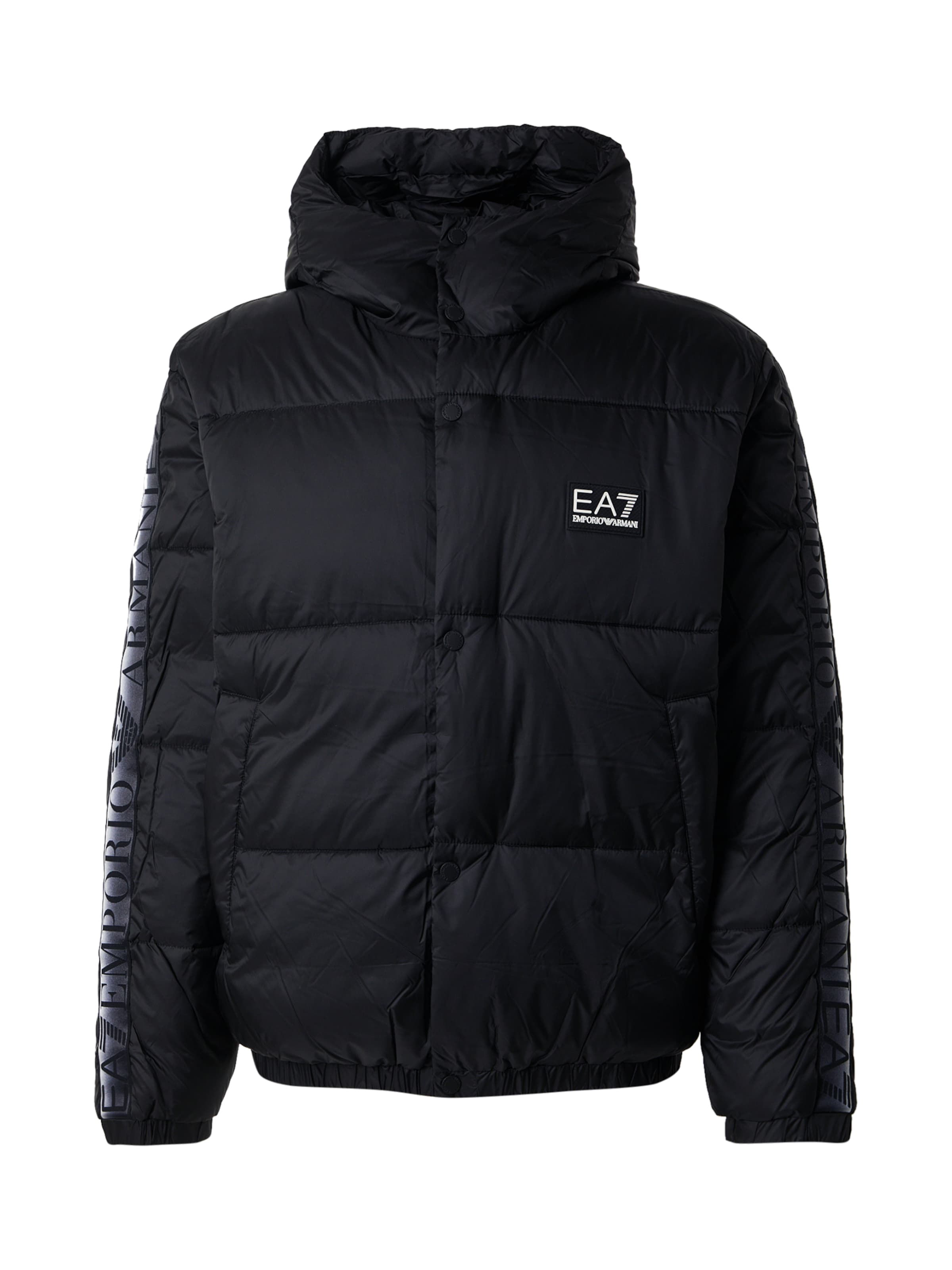 EA7 Emporio Armani Φθινοπωρινό και ανοιξιάτικο μπουφάν σε μαύρο: μπροστά