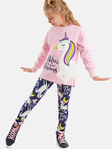 Survêtement 'Unicorn Dream' Denokids en rose : devant