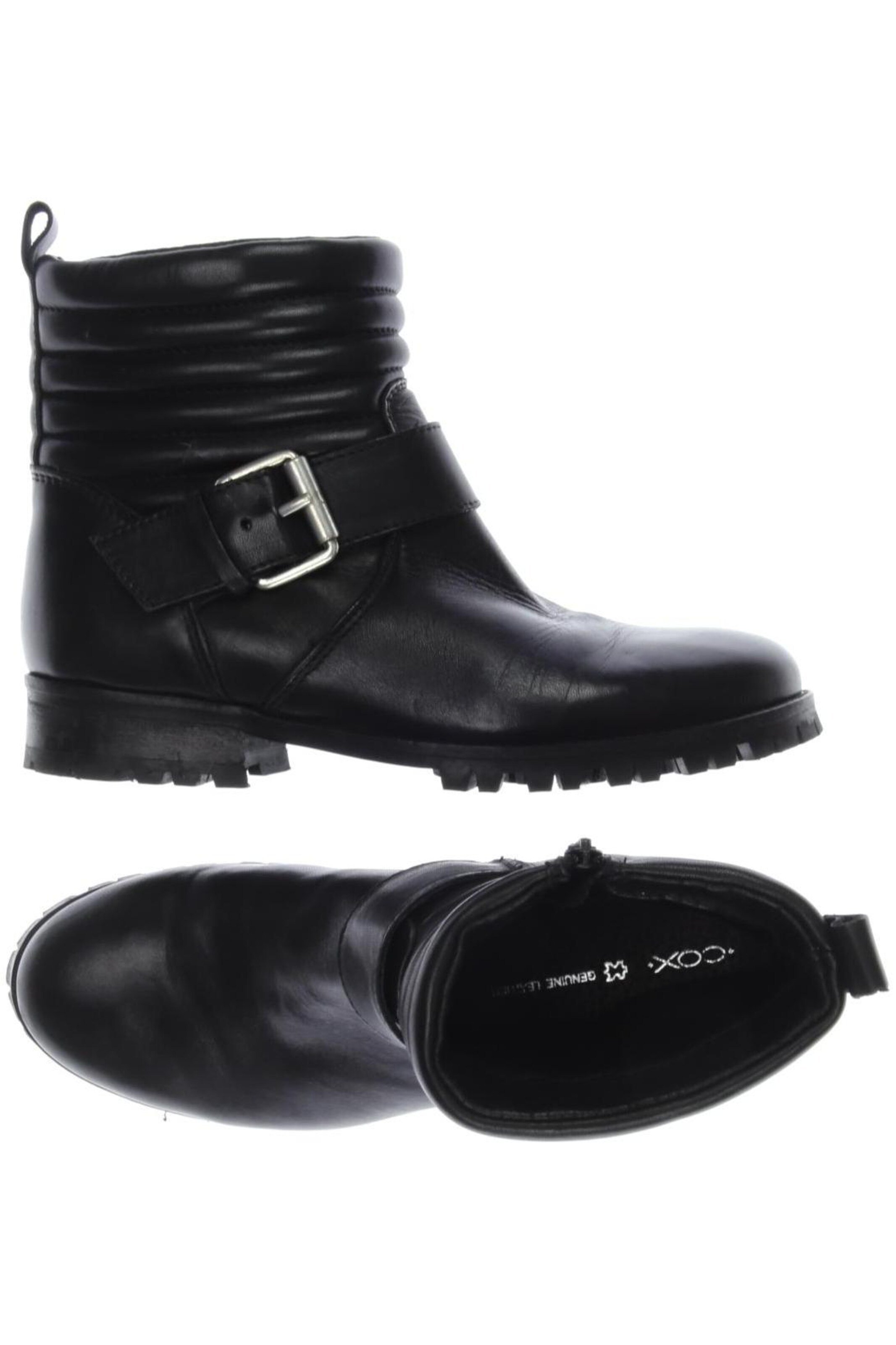 Damen Cox Stiefeletten Schwarz Gold Ankle Boots Schwarz Cox