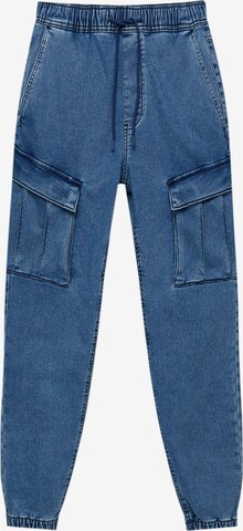 Pull&Bear Tapered Cargofarkut värissä sininen: edessä