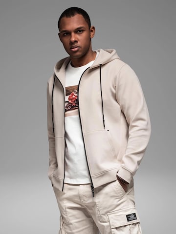 Ombre Sweat jacket 'OM-SSZP-0213' in Beige