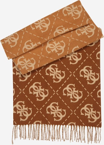 GUESS Шарф 'SCARF JACQUARD 40X180' в Коричневый: спереди
