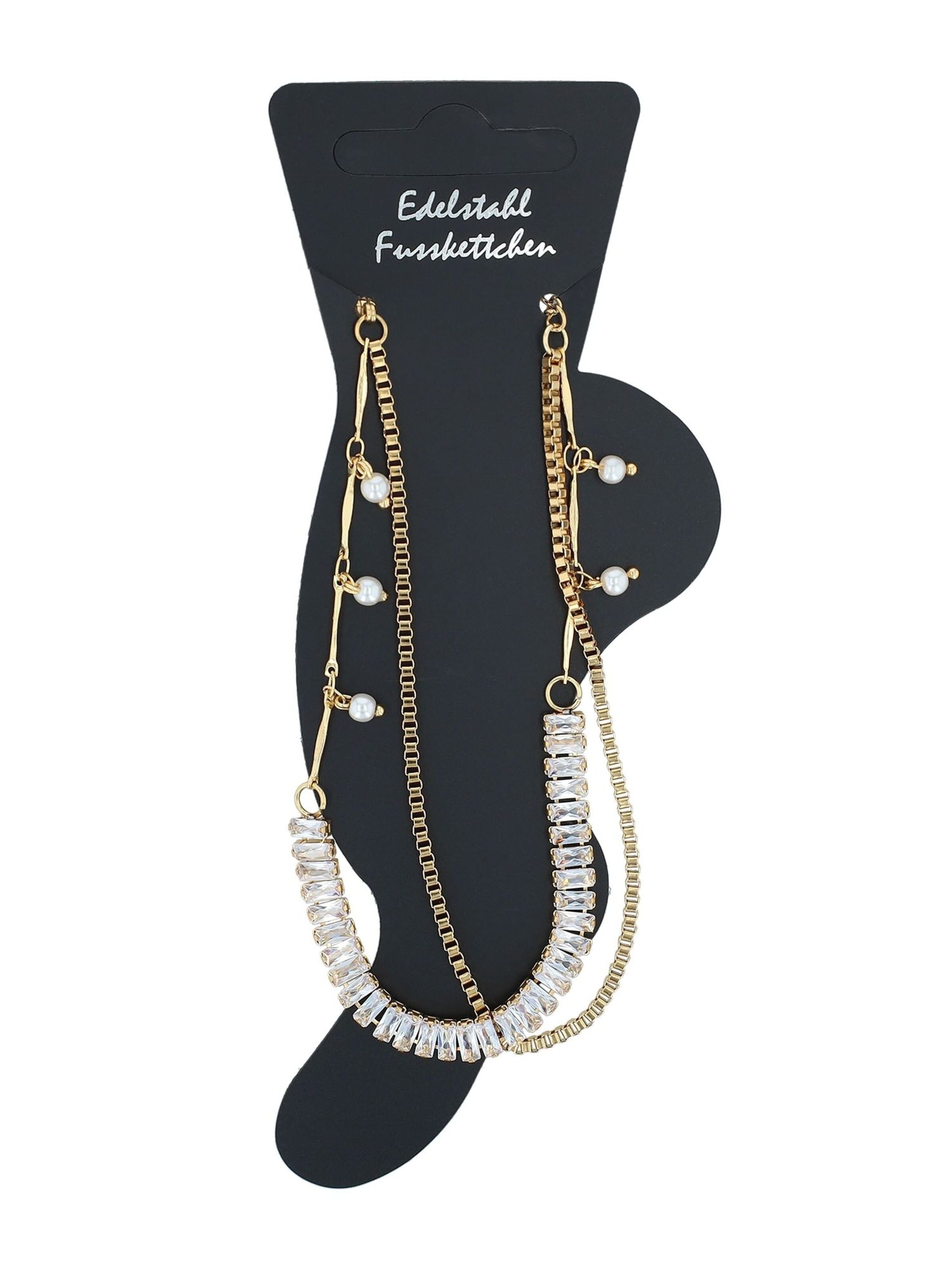 Akzent Fußschmuck 'Xaina, langlebig'‌‌‌‌‌‌ in Gold: Vorderseite