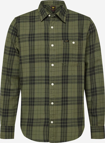 Lee Button Up Shirt 'LEESURE' in Green: front