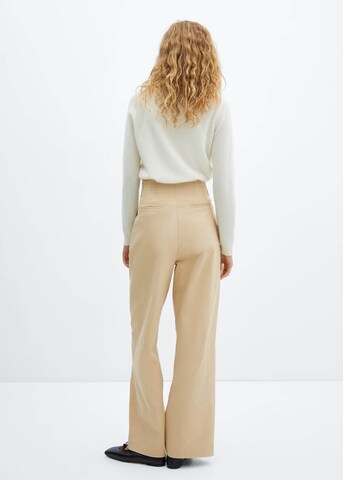 MANGO Loose fit Pleat-Front Pants 'Jhonny' in Beige