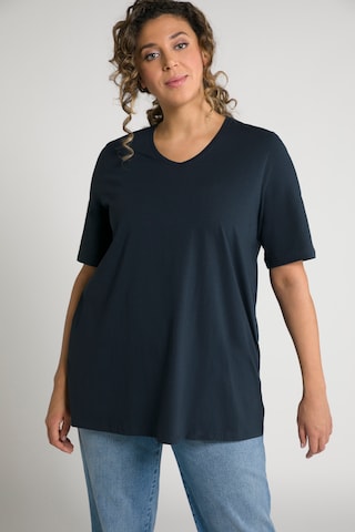 T-shirt Ulla Popken en bleu : devant