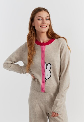 Chinti & Parker Gebreid vest 'Miffy Peek' in Beige: voorkant