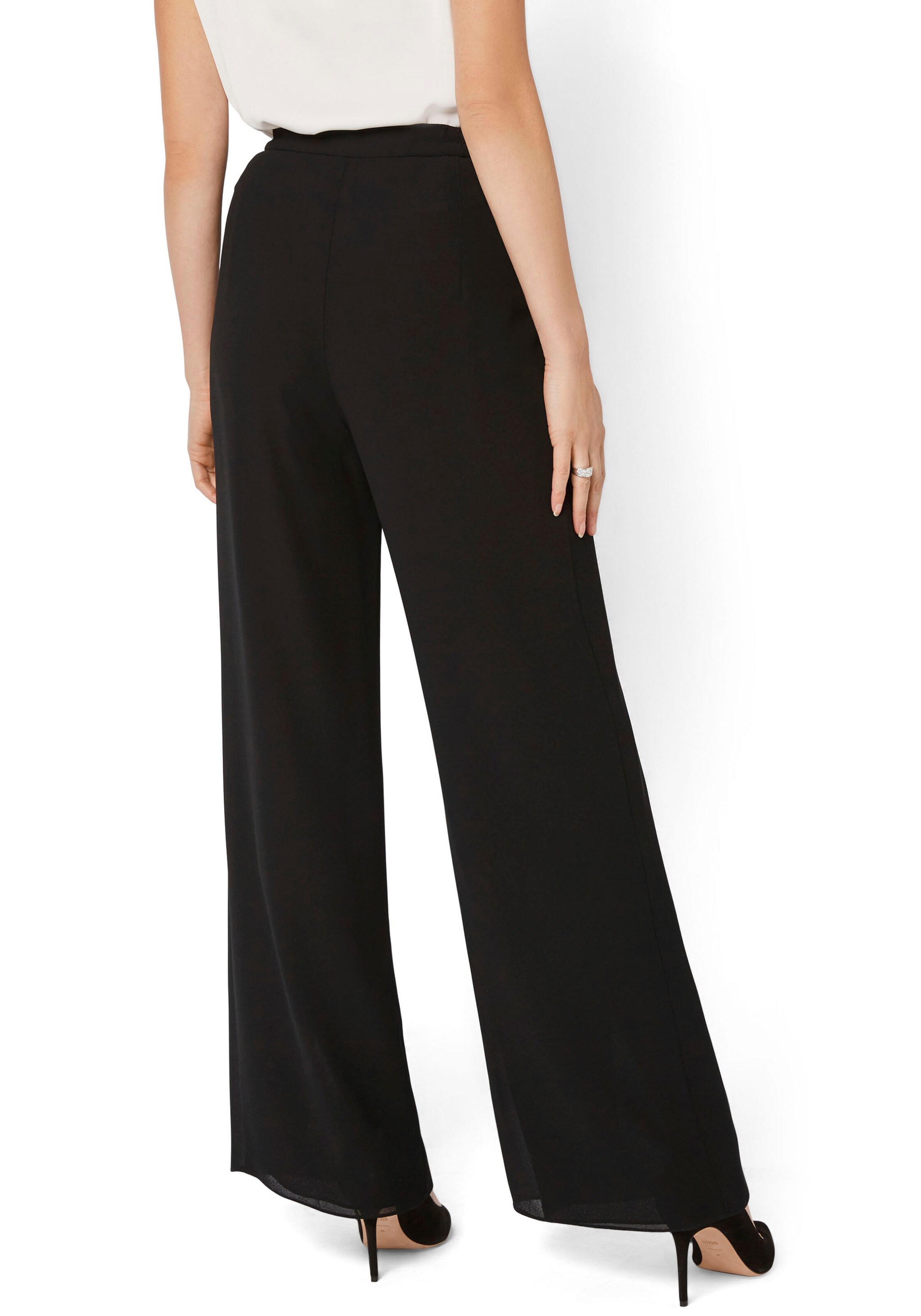 HERMANN LANGE Collection Wide Leg Hose in Schwarz