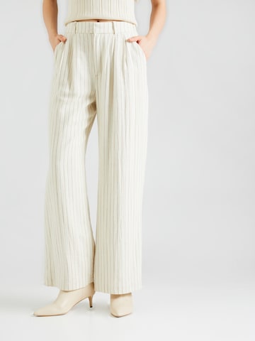 Wide leg Pantaloni con pieghe di HOLLISTER in bianco: frontale