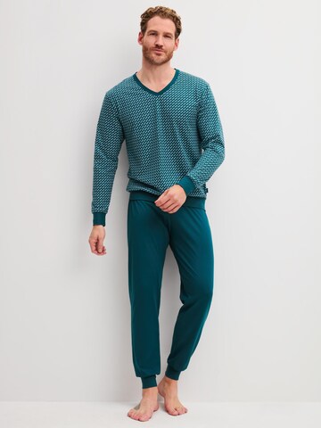 CALIDA Long Pajamas 'Cotton Special' in Blue