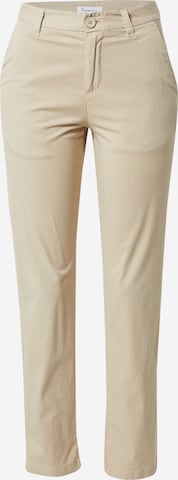 KnowledgeCotton Apparel - Calças chino 'Willow' em bege: frente