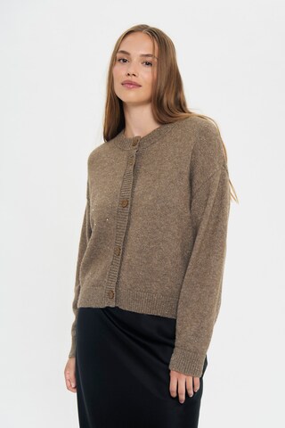 SAINT TROPEZ Knit cardigan 'SZNova' in Brown: front