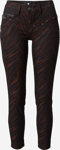 FREEMAN T. PORTER Slimfit Spodnie 'Alexa' w kolorze czarny: przód