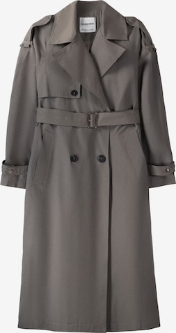 Bershka Between-seasons coat in Grey: front