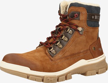 MUSTANG Lace-Up Boots in Brown: front