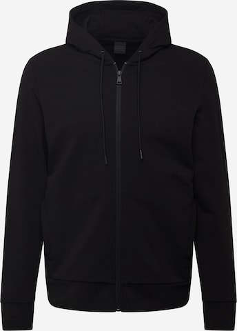 Hackett London - Sudadera con cremallera en negro: frente