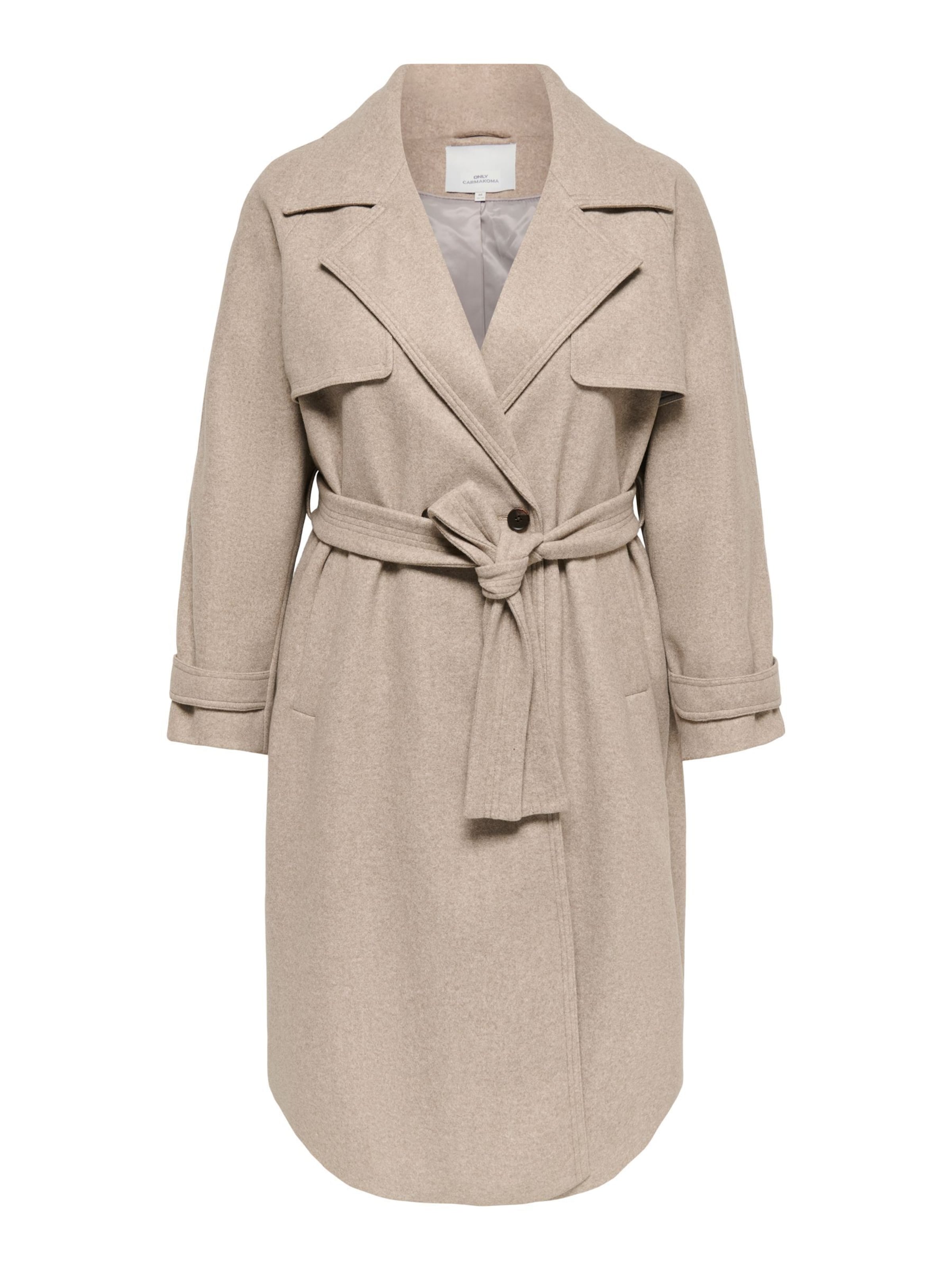 Manteau mi-saison 'CARLaura' ONLY Carmakoma en gris : devant