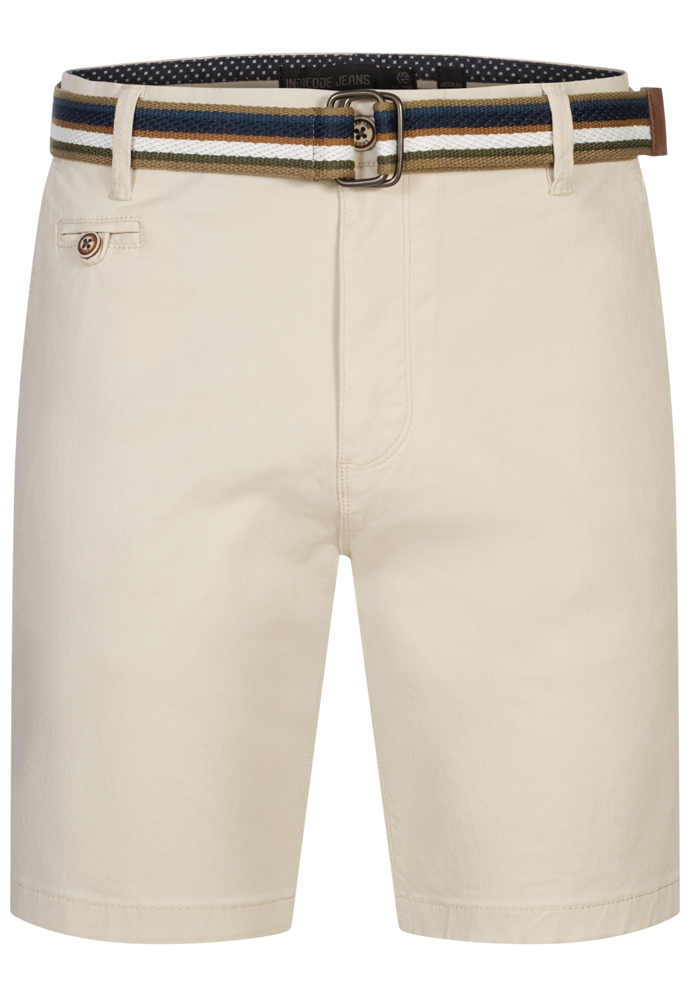 INDICODE JEANS Shorts 'Thews' in Beige: Vorderseite