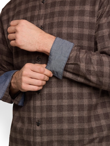 TOM TAILOR Regular Fit Hemd in Braun