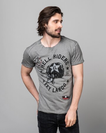Key Largo Shirt 'HELL RIDERS' in Grey