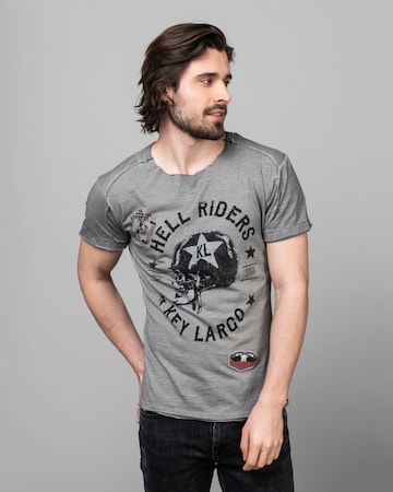 Key Largo Shirt 'HELL RIDERS' in Grey