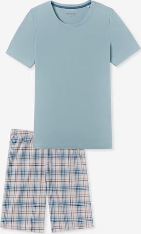 SCHIESSER Short Pajama Set 'Comfort Essentials' in Blue: front