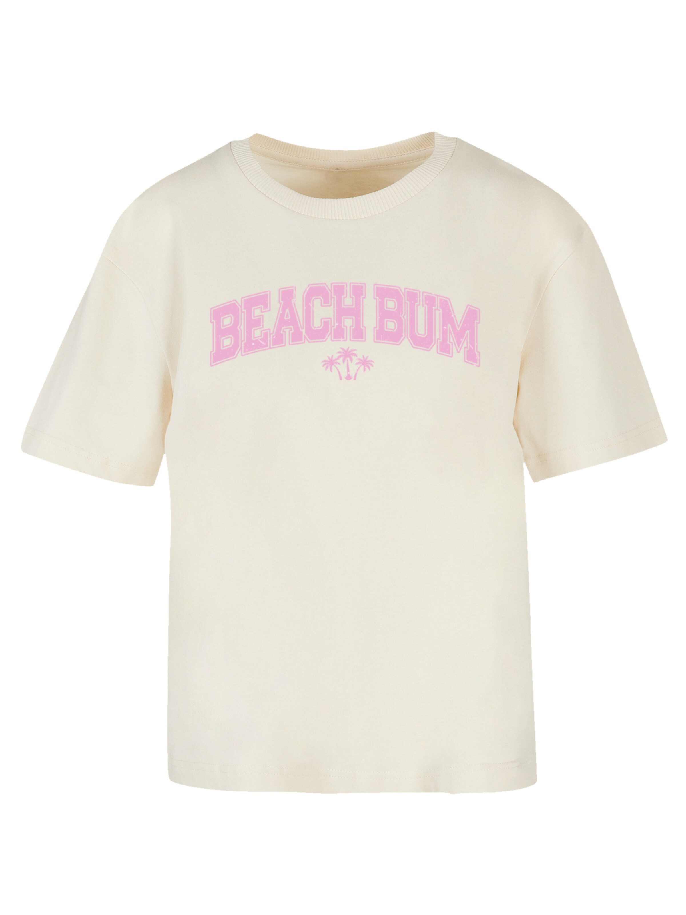 F4NT4STIC T-shirt 'Beach Bum Summer Varsity Retro' en beige clair / rose, Vue avec produit