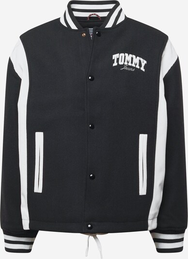 Tommy Jeans Prehodna jakna | črna / bela barva, Prikaz izdelka