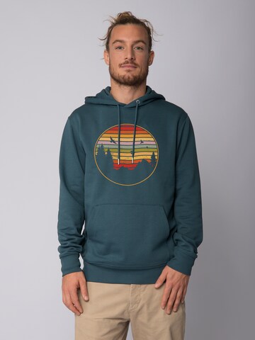 Felpa 'Sunset Berge & Tannen' di Watapparel in blu: frontale