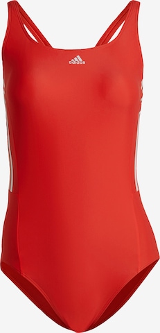 ADIDAS SPORTSWEAR Active Swimsuit 'Mid 3-Stripes' in Red: front