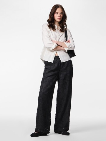 PIECES Wide leg Pants 'PCNea' in Black