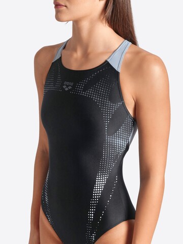 ARENA Bustier Badeanzug 'SPIDER WEB' in Schwarz