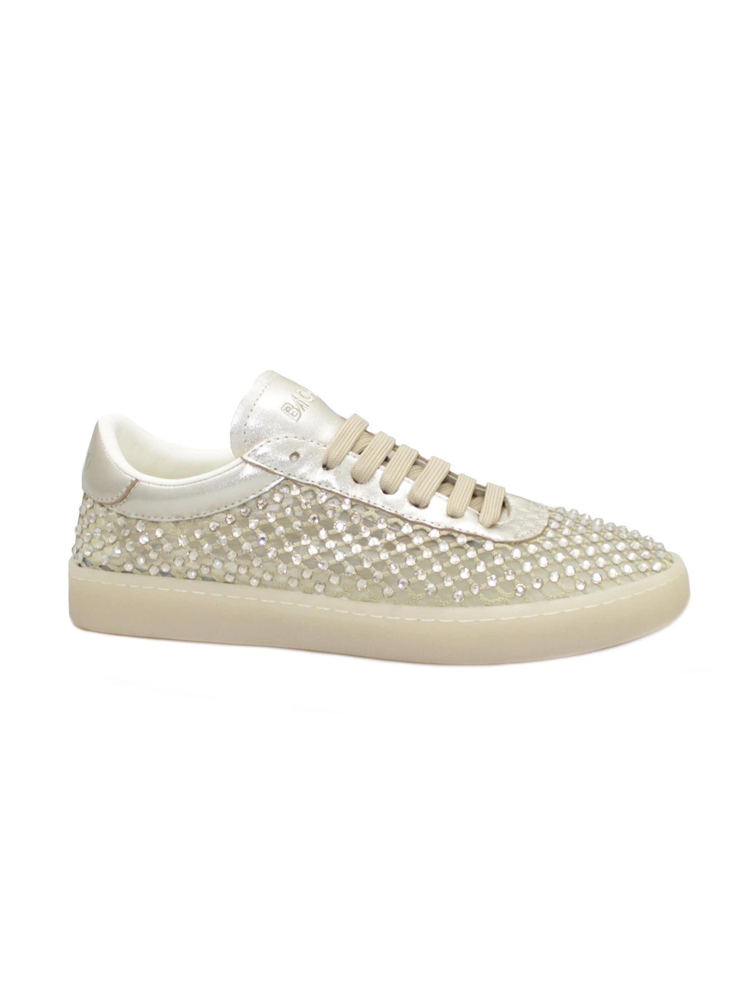 Sneaker bassa di Back70 in oro: frontale
