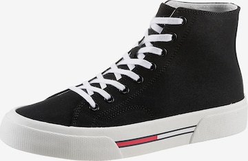 Tommy Jeans High-Top Sneakers in Black: front